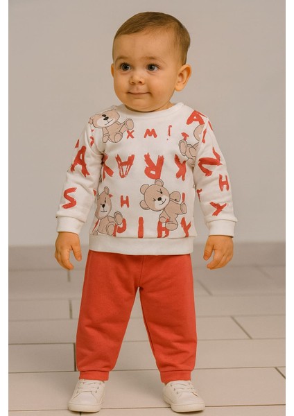 Ayıcık Baskılı Erkek Bebek Takım