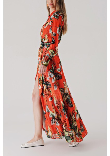 Desenli Cepli Uzun Gömlek Elbise 94409 modelleri