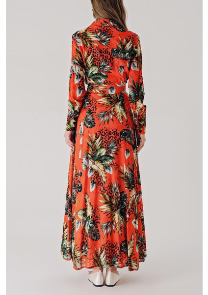 Desenli Cepli Uzun Gömlek Elbise 94409 fırsatları