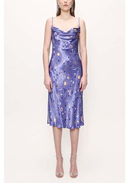 Desenli Ip Askılı Elbise 93970