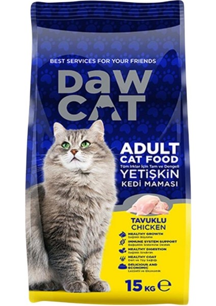 Yetişkin Kedi Maması - Dawcat - Tavuklu - 15 kg