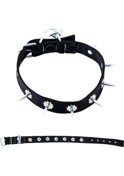 Dokuma Çivili Köpek Boyun Tasması - 4*70 cm - Siyah