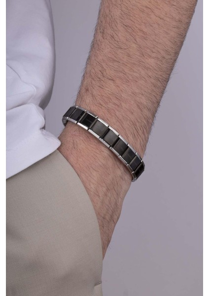 Siyah Italyan Charm Model Çelik Erkek Bileklik fiyatları
