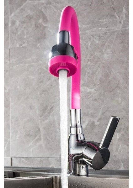 Buffer® Oynar Başlıklı Tasarruflu Kubar Musluk Borusu ve Başlığı Pembe