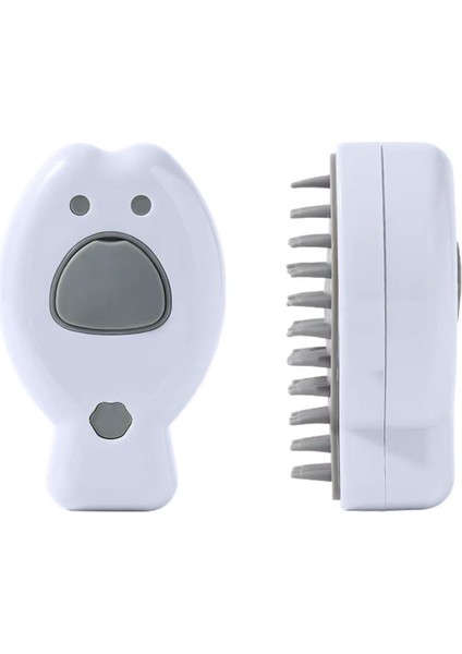 Şarjlı Buharlı Kedi Köpek Tarağı - Yumuşak Silikon Tüy Toplayıcı - Beyaz (8675)