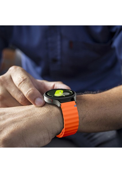 Huawei Watch Gt3 42MM Elegant – Active Ile Uyumlu (20 Mm) Dalgalı Dikiş Detaylı Silikon Saat Kordonu