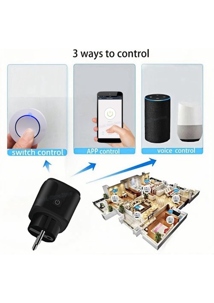 433MHZ Rf Wıfı Uzaktan Kumanda Anahtarı Kablosuz Elektrik Prizleri Ac 220V 15A Ev Aletleri Için Tek Fiş ve Verici LED (Yurt Dışından) modelleri