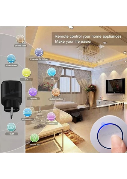 433MHZ Rf Wıfı Uzaktan Kumanda Anahtarı Kablosuz Elektrik Prizleri Ac 220V 15A Ev Aletleri Için Tek Fiş ve Verici LED (Yurt Dışından) fırsatları