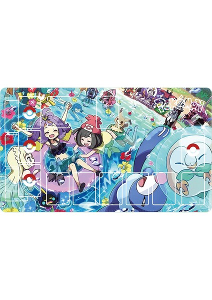 60X35CM Yeni Karikatür Pokemon Bulbasaur Lucario Ptcg Savaş Kart Masası Mat Pikachu Serin Tek Oyuncu Savaş Kurulu Oyun Halısı Hediye (Yurt Dışından)