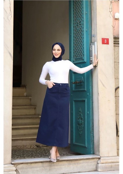 Tesettür Etek Lacivert modelleri