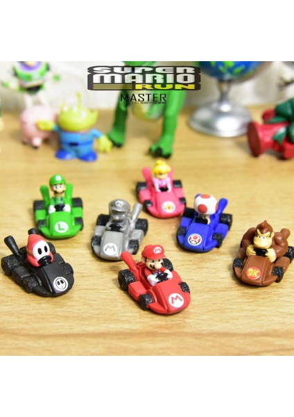Mini Süper Bros Araba Modeli Karikatür Araç Yoshi Luigi Şeftali Eylem Şekilli Kalıp Oyuncak Araba Kart Yarış Modeli Süs Hayranları Için (Yurt Dışından) modelleri