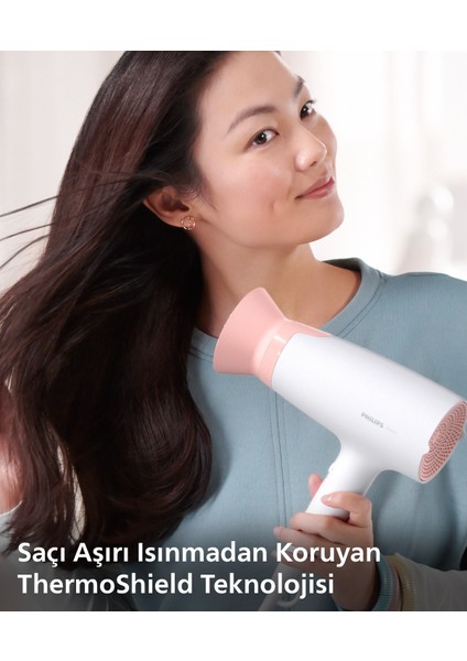 Hızlı ve Güçlü Saç Kurutma Makinesi, 3 Isı ve Hız Ayarı, Thermoprotect Aparatı, 1600W fırsatları
