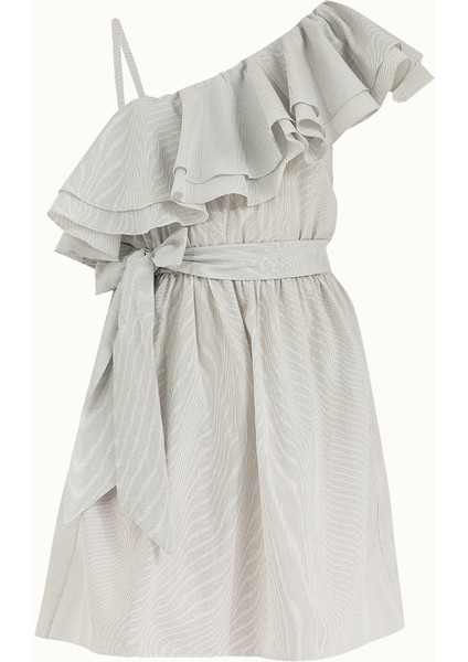 Siyah Beyaz Tek Omuz Volanlı Mini Elbise 92345 indirimleri