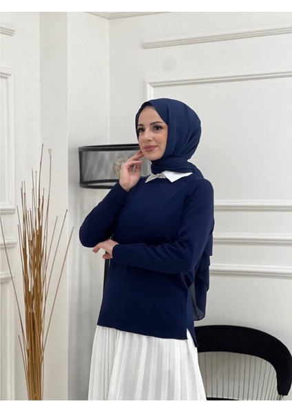 Triko Kazak Lacivert modelleri