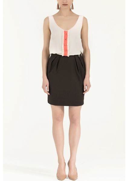 Kahve Ipek Mini Elbise 90661