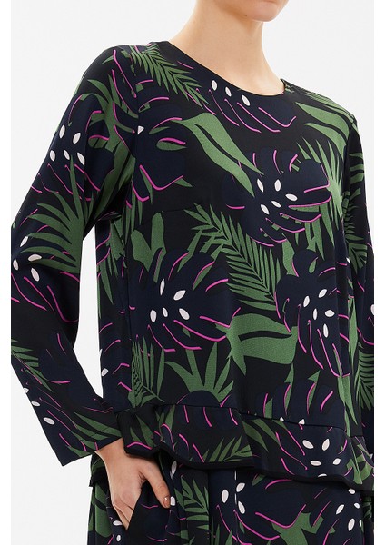 Desenli Fırfır Detaylı Salaş Midi Elbise 93081 modelleri