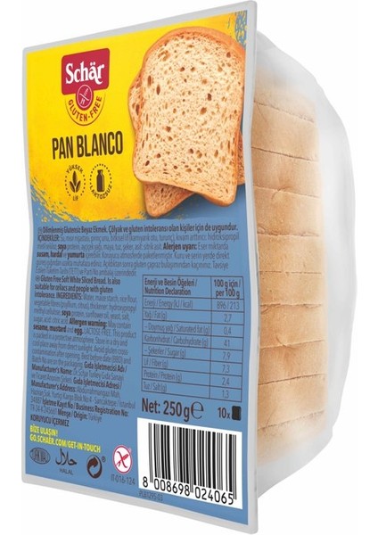 Pan Blanco 250G Glutensiz Dilimli Ekmek modelleri