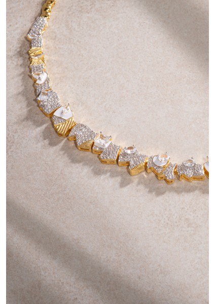 Altın Özel Kesim Taş Detaylı 925 Ayar Gümüş Kolye 10 modelleri