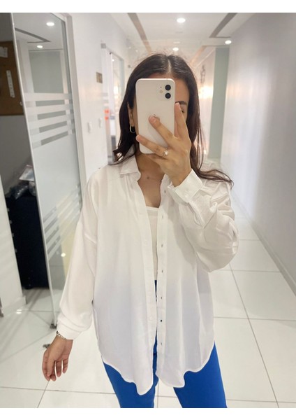 Oversize Salaş Gömlek Beyaz