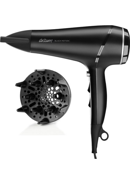 Güçlü 2200W Saç Kurutma Makinesi, Şık Siyah Tasarım, Hızlı ve Etkili Kurutma