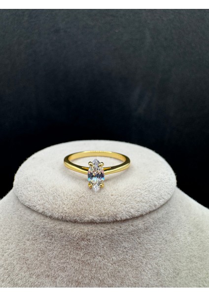 Ithal Arpa Taşlı Gold Kadın Gümüş Yüzük fırsatları