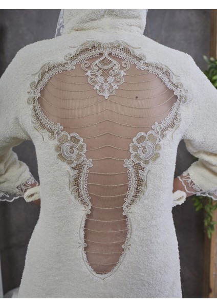 Love Gelin Bornoz Set 5 Parça Dantelli Çeyizlik Takım