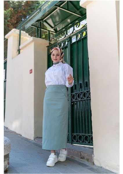 Kumaş Kalem Etek Mint Yeşili