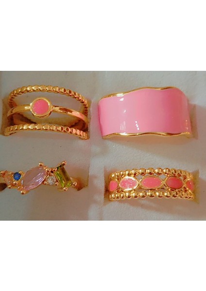 Yüzük Seti Pembe 4’lü fiyatları