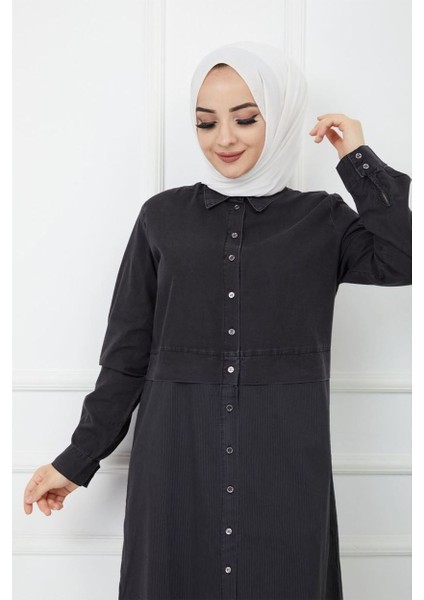 Baskı Detaylı Tunik Antrasit modelleri