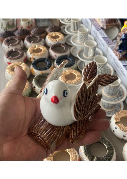 Seramik Kuş Biblo | El Yapımı Dekoratif Kuş Figürü | Renkli Ev ve Ofis Süs Eşyası fırsatları