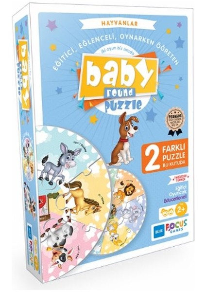 Blue Focus Hayvanlar - Baby Round Puzzle