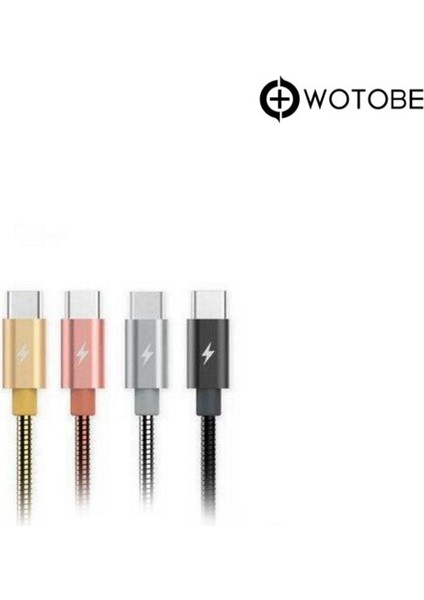 USB Type-C Çelik Spiralli Şarj Data Kablosu modelleri