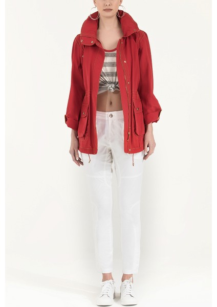 Beyaz Kargo Cepli Pantolon 40485