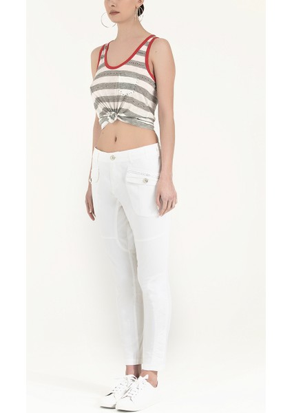 Beyaz Kargo Cepli Pantolon 40485 fiyatları