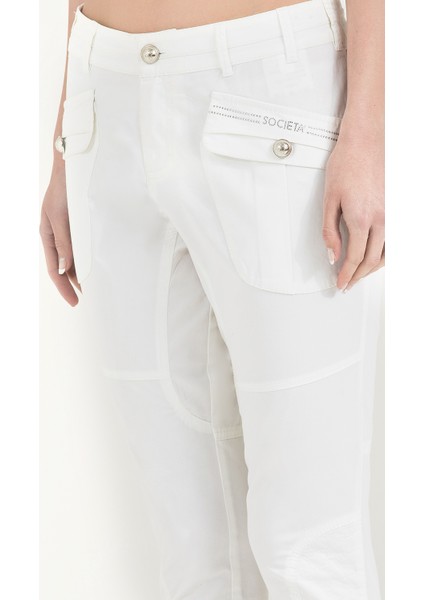 Beyaz Kargo Cepli Pantolon 40485 modelleri