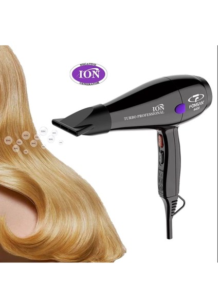 2600W Iyonlu Siyah Profesyonel Fön Makinesi, Güçlü ve Şık Tasarım fırsatları