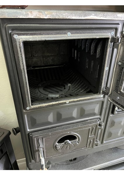 Kuzine Soba - Eko Döküm Tuğlalı - Döküm Soba - CAMLI modelleri