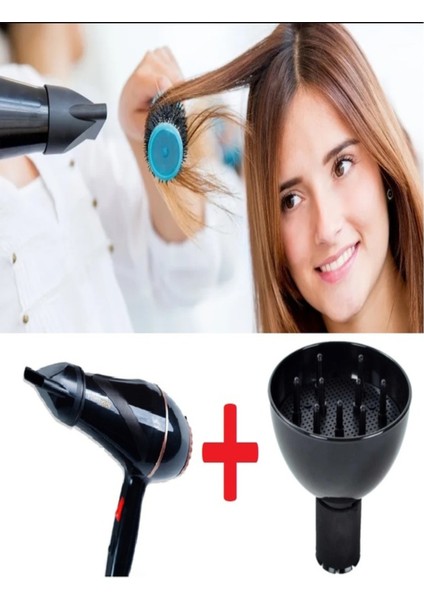 2500W Profesyonel Kuaför Fön ve Saç Kurutma Makinesi, Siyah