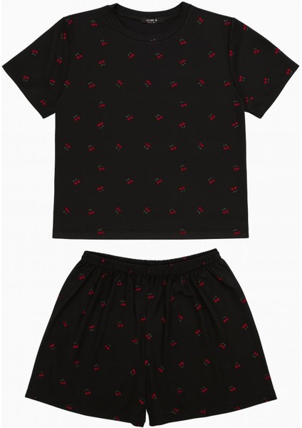 Kiraz Desenli T-Shirt Şort Takım modelleri