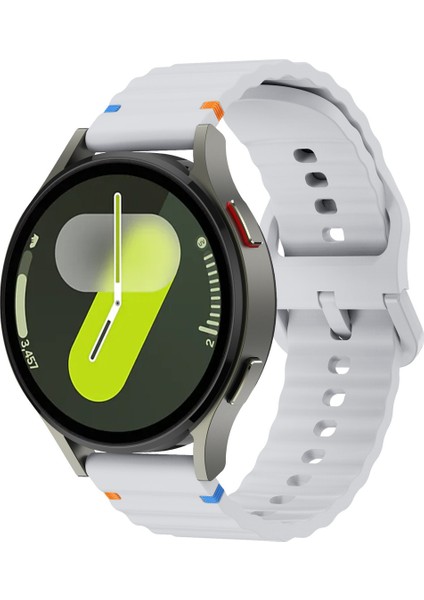 Samsung Galaxy Watch 6 44 mm Ile Uyumlu Dalgalı Dikiş Detaylı Silikon Saat Kordonu