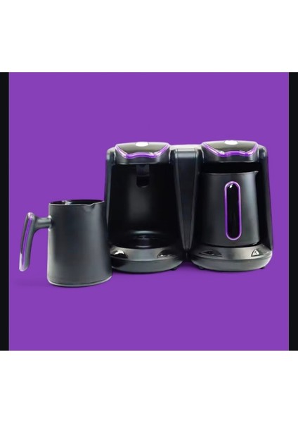 880W Taşmayı Önleyen Çift Cezveli Yüksek Performanslı Kahve Makinesi Mor modelleri