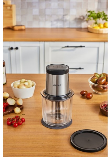 Hızlı ve Şık 4 Bıçaklı Cam Doğrayıcı, Paslanmaz Inox Tasarım