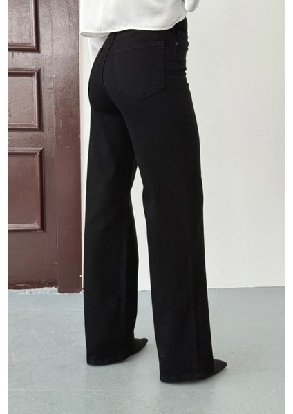 Kadın Yüksek Bel Wide Leg Jean Siyah - 616-2312 modelleri