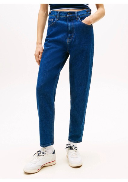 Mom Ultra Yüksek Bel Bileğe Doğru Daralan Kadın Mavi Jeans DW0DW219541BK modelleri