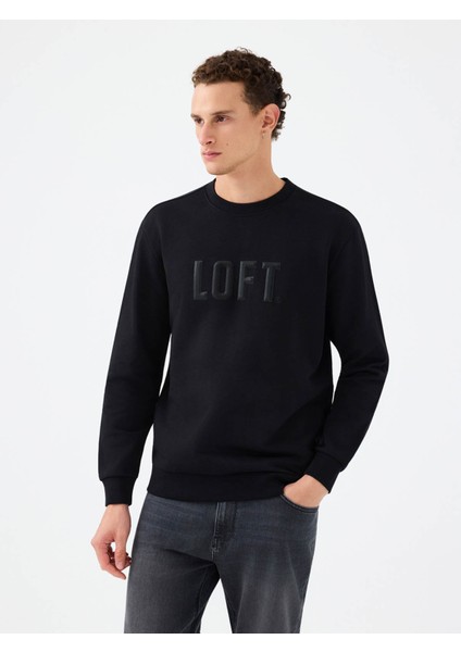 Regular Fit Siyah Erkek Sweatshirt LF2041537