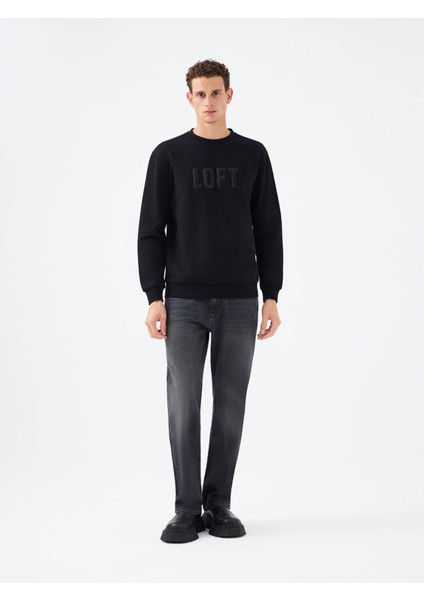 Regular Fit Siyah Erkek Sweatshirt LF2041537 fiyatları