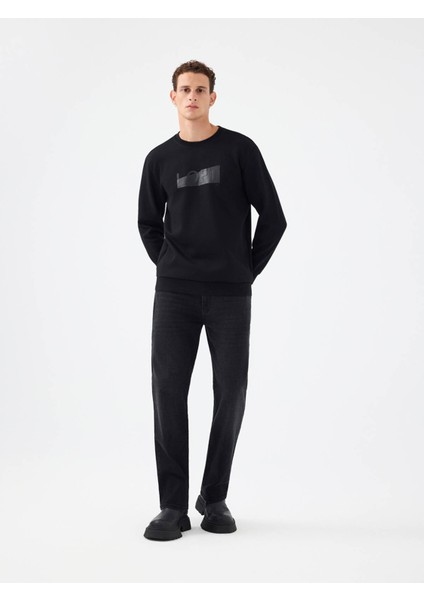 Regular Fit Siyah Erkek Sweatshirt LF2041074 fiyatları