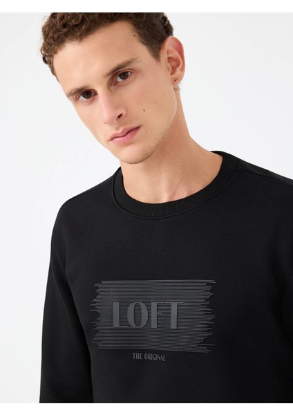 Regular Fit Siyah Erkek Sweatshirt LF2041079 modelleri