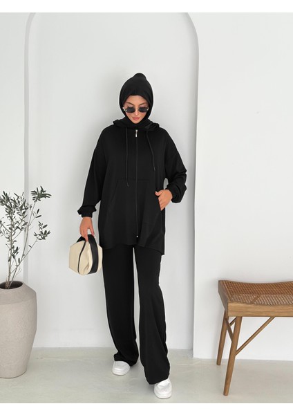 Kapşonlu Cepli Uzun Modal Kumaş Ikili Takım fiyatları