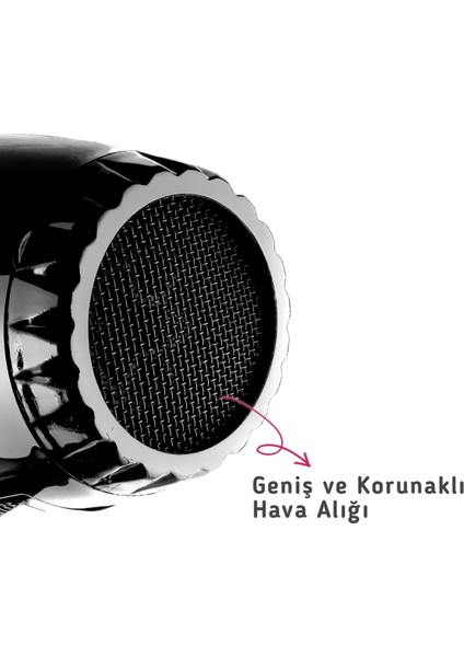 2500W Profesyonel Saç Kurutma Makinesi, Kuaför ve Berber Kullanımı, Siyah Renk modelleri